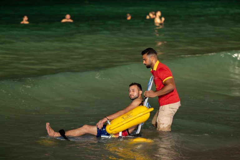 Dubai Makes Night Swimming Beaches Accessible For People of Determination