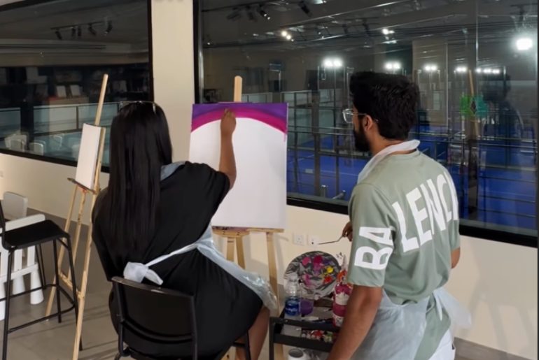 From Courtside to Canvas: UAE's Largest Indoor Padel Club Lets You Paint While Overlooking Their Padel & Pickleball Courts