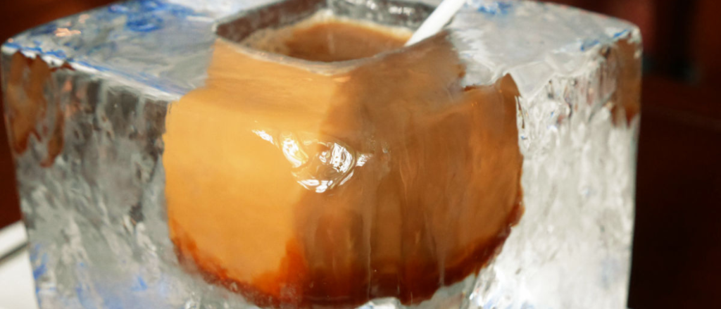 This Cafe Let's You Drink Your Iced Coffee Out Of A Giant Ice Cube!