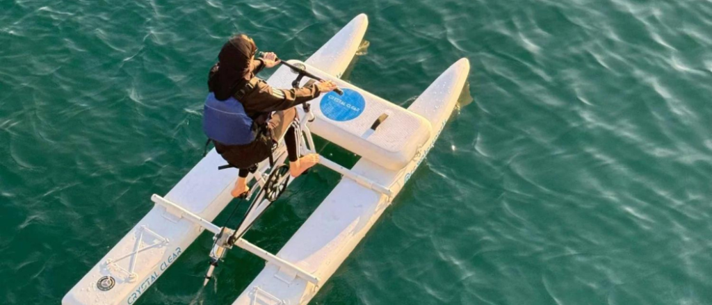 This Is Dubai's First Water-Bike Activity With Views Of The Burj Khalifa & Dubai Skyline!