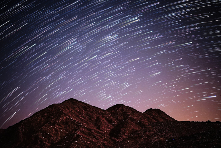 Meteor shower desert